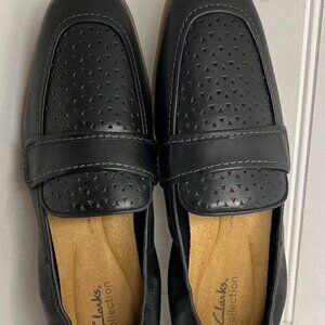 Clarks Collection Black Leather Lyrical Way Loafer Size 9